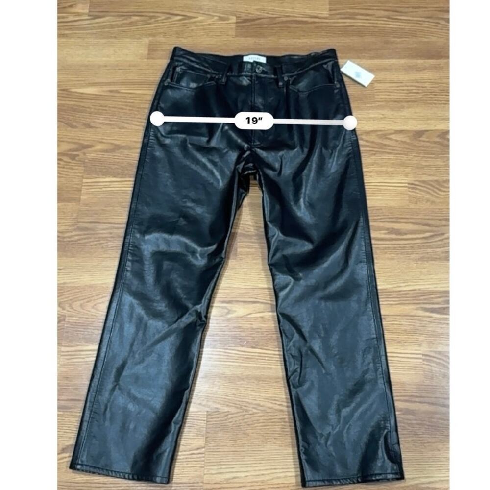 AGOLDE Conscious Black High Waisted Leather Trousers Pants 31 - Picture 4 of 12
